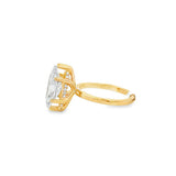 14K Yellow Gold Hidden Halo Marquise Diamond Engagement Ring