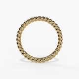 14K Yellow Gold Rope Design Twist Wedding Band