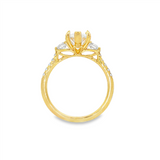 14K Yellow Gold 'Moon' Three Stone Marquise Natural Diamonds Engagement Ring