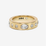 18K Yellow Gold Overlay 'Ashley' Cubic Zirconia Sunset Ring