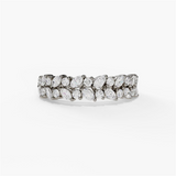 14K White Gold Organic Natural Diamonds Band