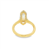 14K Yellow Gold 2.83Ct Marquise Lab Grown Diamonds Half Bezel Split Shank Engagement Ring