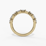 14K White Gold Baguette Natural Diamonds Band