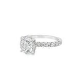 14K White Gold Hidden Halo Round Lab Grown Diamonds Engagement Ring
