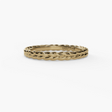 14K Yellow Gold Braided Rope Wedding Band Ring