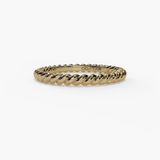14K Yellow Gold Rope Design Twist Wedding Band