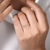 14K Yellow Gold Modern Natural Diamonds Band