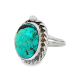 JT ESTATE Sterling Silver Turquoise Solitaire Ring