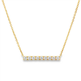 14K Yellow Gold Lab Grown Diamonds Bar Necklace