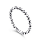 14K White Gold Bujukan Beaded Stackable Ring