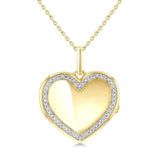 Sterling Silver Natural Diamonds Heart Pendant
