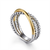 Sterling Silver And 14K Yellow Gold Bujukan Criss-Cross Ring