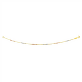 14K Tri-Color Diamond Cut Beaded Station Bracelet