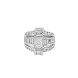 JT ESTATE Platinum Charles Krypell Three-Row Channel Set Natural Diamond Wide Band