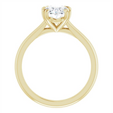 14K Yellow Gold Oval Center Solitaire Engagement Ring