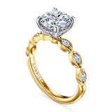 14K Yellow And White Gold 'Claudia' Modern Engagement Ring
