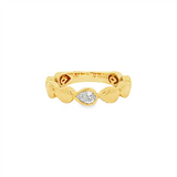 18K Yellow Gold Solitaire Natural Diamonds Ring