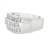 14K White Gold Contemporary Natural Diamonds Ring