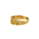 JT ESTATE 14K Yellow Gold Nugget Natural Diamonds Ring