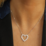 Silver Overlay 'She's An Icon' Cubic Zirconia Baby Heart Necklace