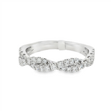 14K White Gold Twist Natural Diamonds Band
