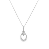14K White Gold Natural Diamonds Drop Pendant