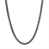 Sterling Silver And Black Ruthenium Fancy Cable Chain