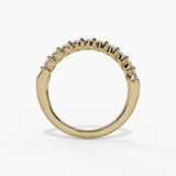14K White Gold Organic Natural Diamonds Band