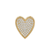 14K Yellow Gold Natural Diamond Pavé Heart Pendant