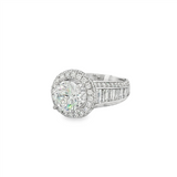18K White Gold Halo Round Natural Diamonds Natural Diamonds Engagement Ring