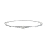 18K White Gold Natural Diamonds Bangle Bracelet