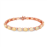 14K Rose Gold Opals Tennis Bracelet