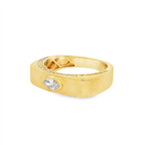 14K Yellow Gold Contemporary Natural Diamonds Ring