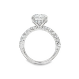 14K White Gold Hidden Halo Round Lab Grown Diamonds Engagement Ring