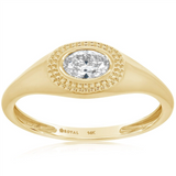 14K Yellow Gold Contemporary Natural Diamonds Ring