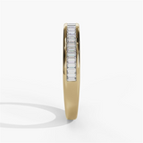 14K White Gold Baguette Natural Diamonds Band