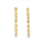 14K Yellow Gold Dangle Natural Diamonds Earrings