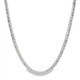 14K White Gold Natural Diamonds Tennis Necklace