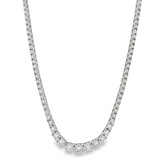 14K White Gold Natural Diamonds Tennis Necklace