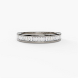 14K White Gold Baguette Natural Diamonds Band