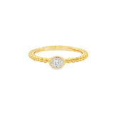 18K Yellow Gold Solitaire Natural Diamonds Ring