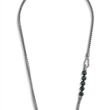 Oxidized Sterling Silver ‘Ulysses’ Onyx Bead Combo Necklace