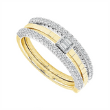 14K Yellow And White Gold Flex Natural Diamonds Ring