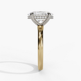 14K Yellow And White Gold Hidden Halo Oval Diamond Engagement Ring
