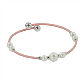 Sterling Silver 'Off The Cuff' Freshwater Pearl Rubber Bracelet