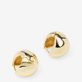 18K Yellow Gold Overlay 'Norah' Wide Teardrop Huggies