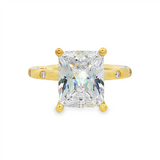 14K Yellow Gold 'Sedona' Contemporary Radiant Natural Diamonds Engagement Ring