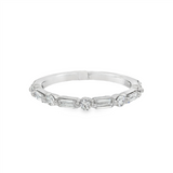 14K White Gold Baguette Natural Diamonds Band