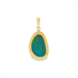 JT ESTATE 14K Yellow Gold Opal Free Form Pendant