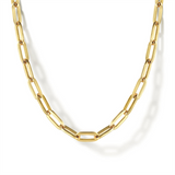 14K Yellow Gold 17 Inches Paperclip Chain